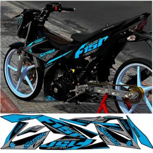 Tem rời SATRIA Fi 150cc - Mẫu F150. Chất liệu PPF Cao Cấp : 3 Lớp Chống Nước Chống Phai Màu. Nhãn Dán Decal