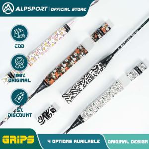 ALPSPORT 3-pack high-grade printed grip tape fashionable and versatile suitable for badminton rackets tennis rackets fishing rod grips PU material super sweat-absorbent non-slip durable outdoor sports training accessories YHSJ