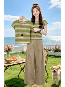 Shalldoer | Stylish Leisure Wear Set Knit Top & Wide Leg Pants Two-Piece