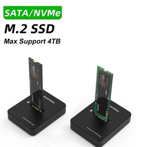 Dual Protocol M.2 NVME SATA SSD Docking Station Base External SSD Hard Disk Enclosure 10G Online Reading Writing Plug and Play