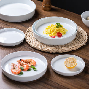 2022 New Home Use Plate Ceramic Underglaze Color High Temperature White Porcelain Chinese Style Dishware round Shape Fish Plate