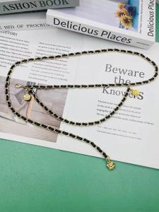 Elegant Metal Chain Waist Belt Womens High-End Sensation Skirt Accessory Retro Tea Rose Patterned Belt Fashionable Waist Chain