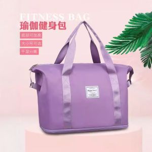 Womens Travel Fitness Bag Waterproof Lightweight Handheld Swim Yoga Bag Wet And Dry Separation Bag Airport Check-In Bag
