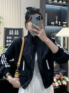 Fashionable Baseball Style Short Jacket Womens 2024 Autumn New Versatile Stylish Motorcycle Jacket Top Outerwear for Women