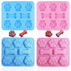 Cartoon Dog Footprints Silicone Cake Mold Done Creative Cookies Cartoon Dog Bones Dog PAWS ice Cube Mold Gummy Pudding Jelly Ch