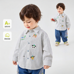 DUDUJIA | Áo Sơ Mi Mùa Thu Phong Cách Dễ Dàng 100% Cotton Cho Trẻ Em