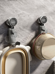 Bathroom Suction Cup Basin Storage Rack Hanging Dish Hook Wall Mounted Toilet Bowl Holder No Drilling Required Pet Abs Material