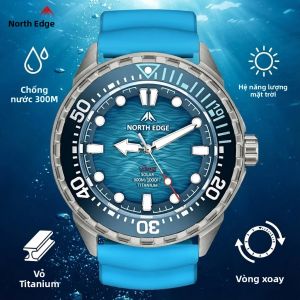 Đồng Hồ Thông Minh Nam NORTH EDGE TRITON-Ti Chạy Bằng Năng Lượng Mặt Trời Vỏ Hợp Kim Titan Chống Nước 300M Đồng Hồ Lặn Thạch Anh Cao Cấp Với Ba Kim Lớn