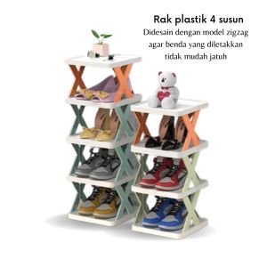 IMB.G412 Rak Sepatu 4 Susun Plastic - Rak Susun Plastik Layer Minimalis Rak Sepatu Susun 4