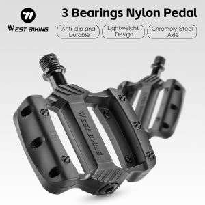 West Biking | WEST BIKING Bike Pedals Lightweight 3 Bearing Nylon Bicycle Pedal Widen Anti-slip Sealed Bearing Cycling Flat Pedal Bike Parts