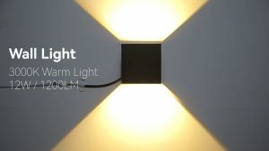 Led Wall Lamp 6W/12W IP65 Waterproof Aluminum Wall Light  For Bathroom Home Stair Garden Outdoor Indoor Lighting 1 Year Warranty