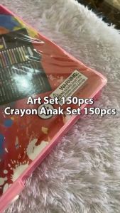 Crayon Anak Set 150 pcs Set Spidol Alat Menggambar Mewarnai Pensil Krayon Set Art Colouring Free Bubble Wrap / R S