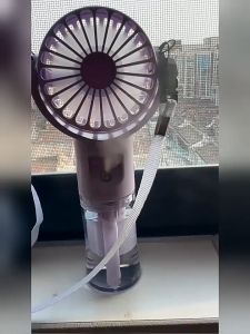 No noise Mini Fan Rechargeable USB Portable 12000mAh Summer Heat Dissipation Spray Fan Nano spray Reflection UV Hanging Neck Fan Hand-held Fan Durable fan Cooling Humidifier Small air conditioner For Office Home Outdoor And Indoor
