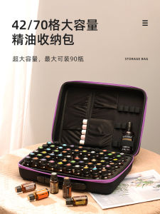 Portable Travel Cosmetic Bag Large Capacity Essential Oil Storage Pouch Shockproof Roller Bottle Divider Handheld Makeup Organizer