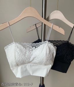 เสื้อเกาะอกกันโป๊ดันทรงอกเล็กลูกไม้เซ็กซี่แฟชั่นยกทรงสายเดี่ยวหลังสวยผ้าไอซ์ซิลค์ไขว้212