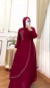 COD Elvira Dress Ceruty Babydoll Swaroski Gamis Wanita Terbaru 2024 Viral Dress Kondangan Wanita