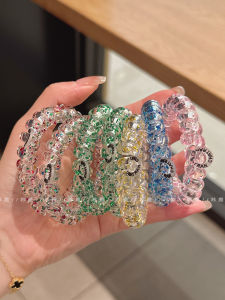 Rainbow Gradient Hair Ties Womens Seamless Phone Line Elastics No Damage Hair Bands Simple New 2025 Stylish Hair Accessories