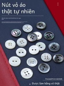 Nút Vỏ Sò Cao Cấp Màu Trắng Tròn Đa Năng Cho Áo Sơ Mi Nam Nữ Áo Len Cardigan Hở Nút Thắt Hình Chữ U Nút Thắt Hình Chữ U