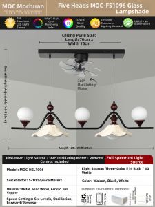 MONS LAMP | Vintage Retro Ceiling Fan Light Creamy