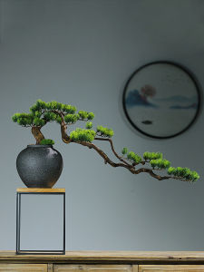New Chinese Style Simulation Green Plant Pine Tree Potted Landscape Home Decorations Miniature Garden Tabletop Ornaments