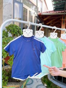 Bộ cộc tay cài chéo thể thao trơn Basic BENTY an toàn cho làn da bé đồ bộ cho bé mặc đi chơiđi học