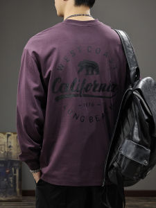 American Retro Outdoor Long Sleeve T-Shirt Mens Autumn Heavyweight Loose Large Size Knitted Sweatshirt Trendy Casual Style