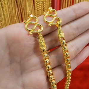 สร้อยคอทอง น้ำหนัก 3 บาท ความยาว 24 นิ้ว ลายผ่าหวายมน รับประกัน 1 ปี แถมฟรี! ตะขอ ทองชุบ เสริมบารมี ใส่อาบน้ำได้