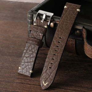 Handmade Genuine Leather Watchband 18mm 19mm 20mm 21mm 22mm 23mm 24mm Stitching Cowhide Watch Strap for Seiko for Omega Bracelet