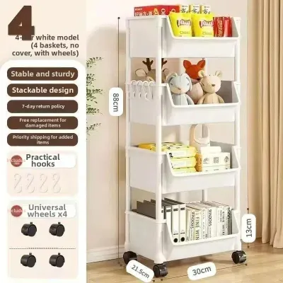 Quan Hao | Movable Multipurpose Shelving Unit for Kitchen Use