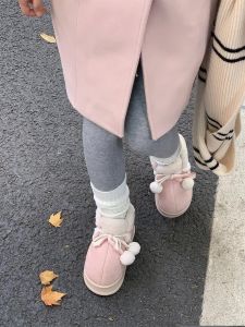 Dễ Thương Ngắn Màu Hồng Cotton Vải Bông Ủng Đáy Dày Ấm Áp Mùa Đông Nút Bướm Thời Trang Trái Tim Cô Gái Thanh Niên Ấm Áp Boot Mùa Đông Giày Bốt