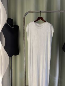 Elegant White Dress Slimming plus Size Office Commute Iron Free Fake Two-Piece Spring Summer Autumn Polyester Fiber