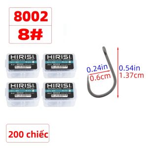 Hirisi 200 Chiếc Móc Câu Cá Bằng Thép Không Gỉ Carbon Cao Cấp Không Gai Phủ PTFE Móc Câu Cá Cho Câu Cá Hồ Phụ Kiện Móc Không Gai