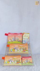 Benua Asia Souvenir Dompet Pouch Mouse Pad Pin Magnet Gantungan Kunci Landmark Oleh Oleh Negara Asia Continent