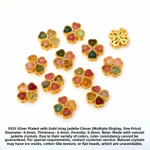 925 Sterling Silver Gold Plated Natural Tourmaline Crystal Butterfly Spacer DIY Bracelet Three Holes Accessories Bracelet Decorations