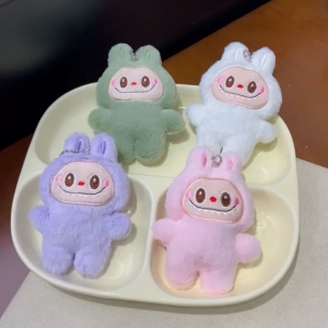 Labubu Plush Keychain Cartoon Rantai Kunci LABUBU Decoration Pendant Cute Hanging Ornament