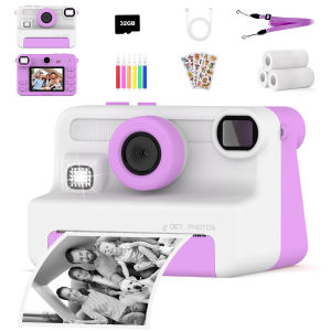 Kids Camera Instant Print Dual Lens Photo Video Digital Camera for Children 32G Memory Card Toys Camera Boys Girls Birthday Gift