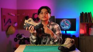 SEPATU SAFETY OUTDOOR BOOTS ANTI SLIP FULL JAHIT LAVIO GALEN KITCHEN LAPANGAN