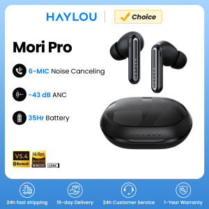 Haylou | HAYLOU Mori Pro Bluetooth 5.4 Earphones Wireless  43dB Adaptive Hybrid ANC Hi-Res LDAC Earbuds 6 Mic Headphones 28H Battery Life