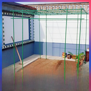 Large Size Grapevine Trellis Iron Art Plated Steel Tube Design Roof Top Outdoor Plant Support Frame Rural Style Flower Stand