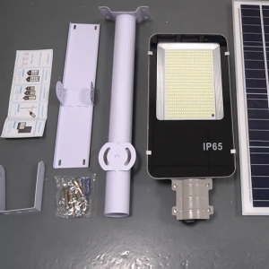 300W Solar Street Light Outdoor Waterproof IP65 with Remote Control Solar Panel Kit Auto On/Off No Electricity Bill High Brightness LED Lamp for Garden Yard Garage Patio Street Road Safe Security Light