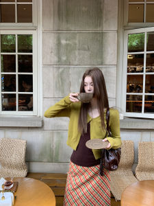 Korean Style Spring Short Fitted Elegance Cardigan