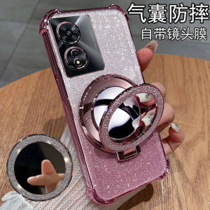 Oppo A97 Silicone Phone Case 5G Full Lens Protection Anti-fall Female Style with Mirror Soft Shell Transparent Protective Cover