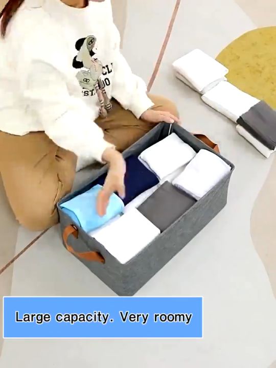 QNM Beige Organizer Storage Steel Frame Foldable Storage Box 27L Moisture-Proof Clothes Storage Box