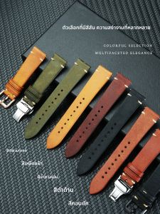 Maikes | Retro Matte Genuine Leather Watch Band Quick Release For Green Black Submariner Daytona