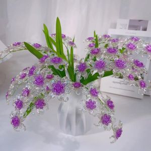 New DIY Handmade Icicle Rose Bouquet Material Kit Artificial Flower Decorations Entrance Ornament Acrylic Home Decoration