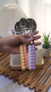 INS Pearl Stainless Steel Cutlery Minju/Sendok Garpu Mutiara Estetik/Peralatan Makan Aesthetic ala Korea/Korean Home Cafe Cutlery