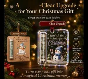 Kẹp Tiền Acrylic Trang Trí Giáng Sinh Họa Tiết Ông Già Noel Người Tuyết Tuần Lộc Quà Tặng Tiền Mừng Năm Mới Đồ Trang Trí Cho Tiệc Tùng
