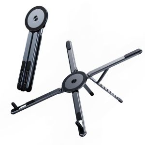 3in1 Portable Aluminum Foldable Magnetic Stand Adjustable Angle Holder for Phone Tablet Laptop iPhone Samsung iPad MacBook