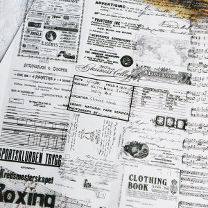 Retro Map Paper Tape Alphabet Letters Handmade Scrapbooking Stickers Floral Script Style Adhesive Tape for Business Supplies