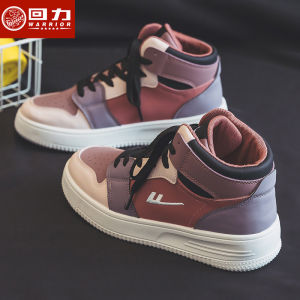Womens High Top Sport Shoes Casual All-Match INS Trendy Winter New Style Warrior Brand Comfortable Flat Bottom PVC Outsole